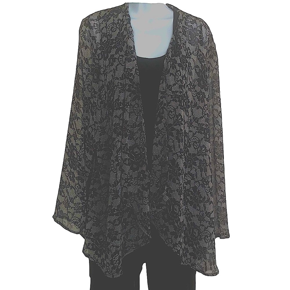 Black White Jacket/Shrug Lace Pattern XL